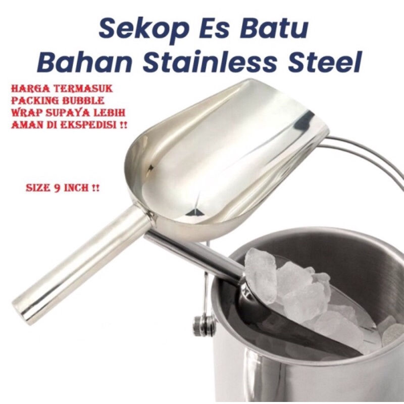 Sekop sendok es batu skop stainless steel serokan tepung biji kopi