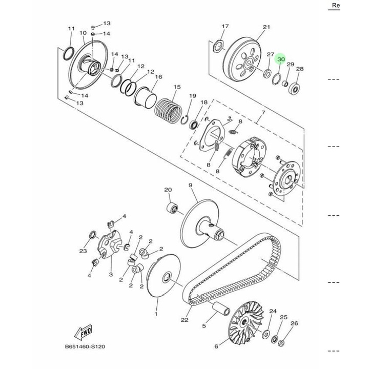 KLIP CIRCLIP BAK CVT NMAX AEROX 155 ASLI ORI YAMAHA 99009 35700