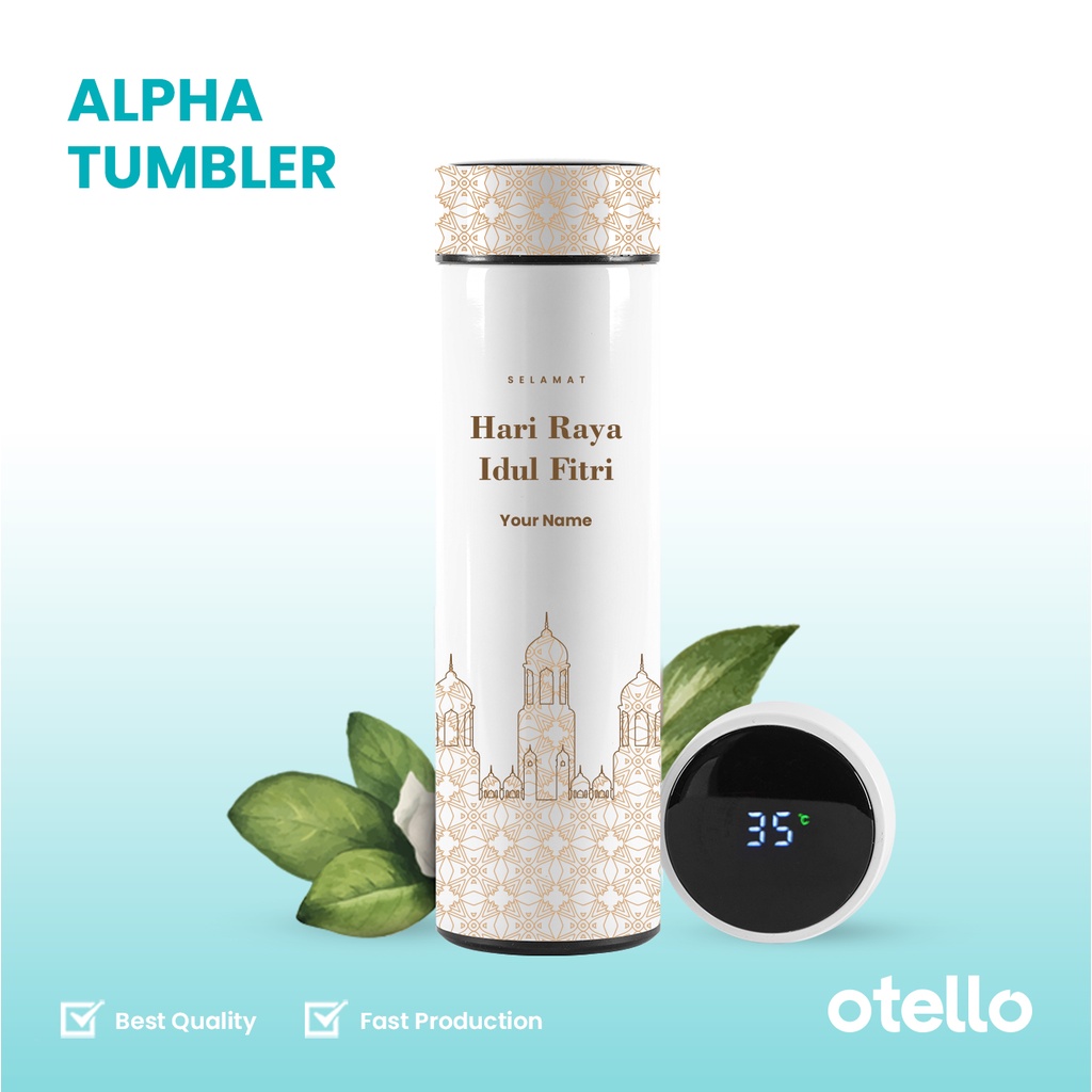 Custom Tumbler Full Print Eid Mubarak Botol Minum Hampers Lebaran Tumblr Idul Fitri Eid Fitr Parcel Ramadhan Print 1 Sisi