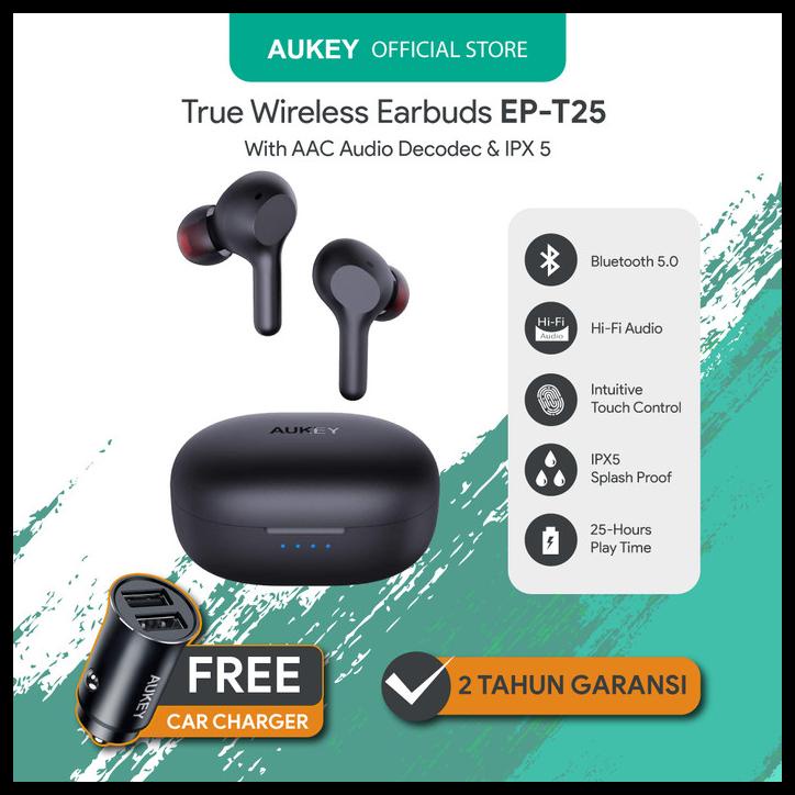 Tws Aukey Ep-T25 Free Car Charger Aukey