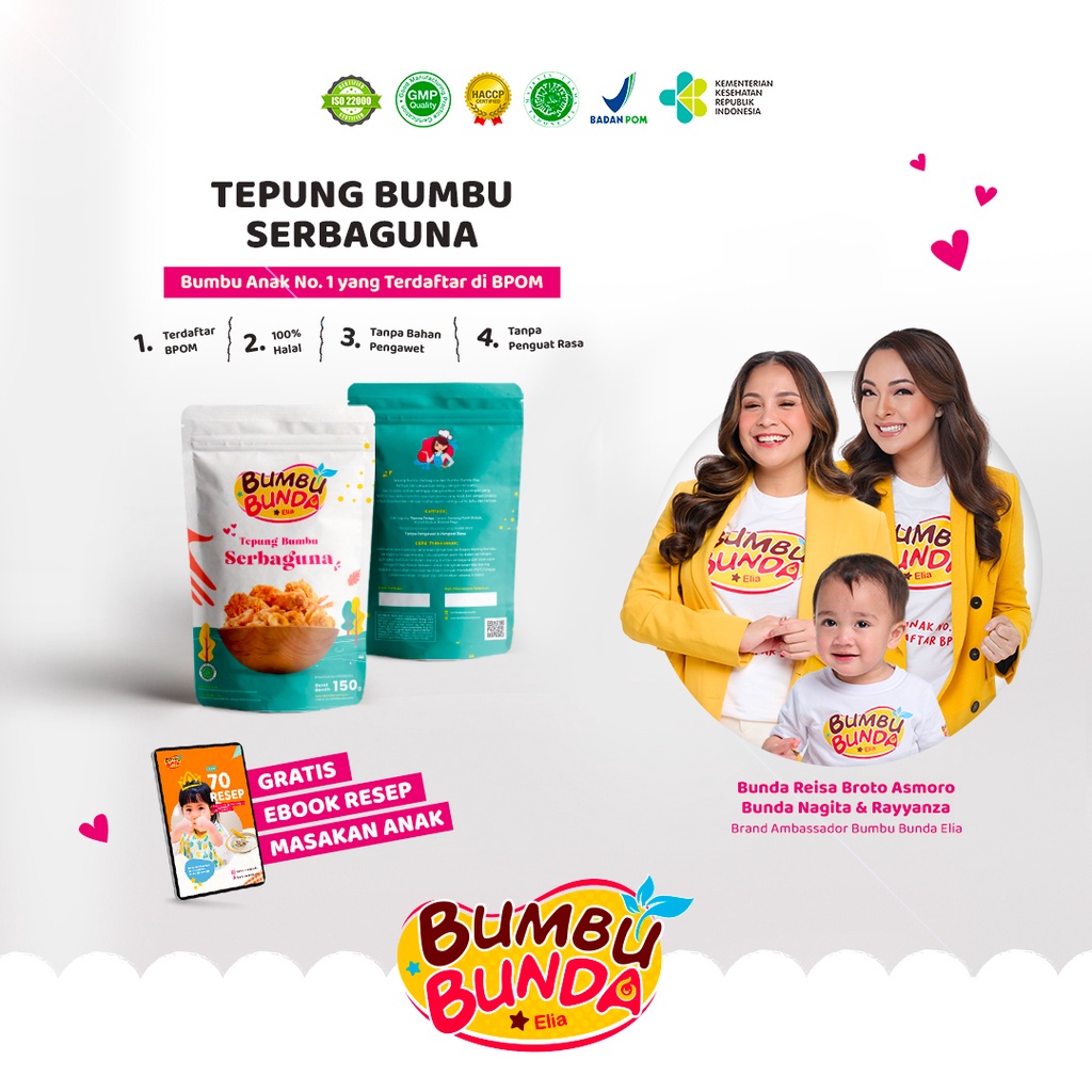 Bumbu Bunda Elia Tepung Bumbu Serbaguna Tepung Crispy Non Pengawet Non MSG MPASI