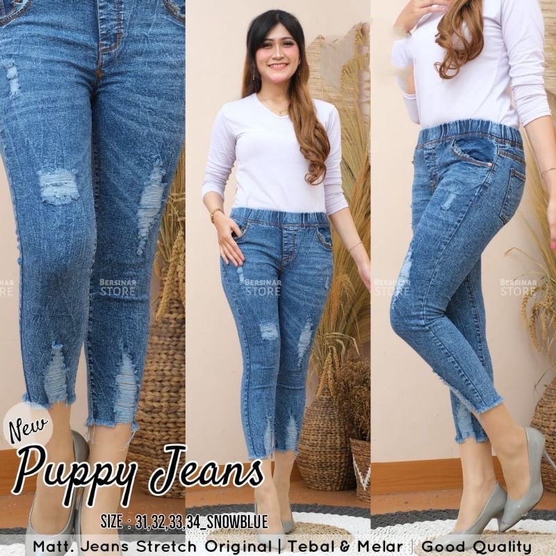 NEW JEGGING JEANS JUMBO SOBEK TIDAK // RUSH JEGGING // KHAYSA JEGGING // PUPPY JEGGING TIDAK TEMBUS APLIKASI LASER FURING K