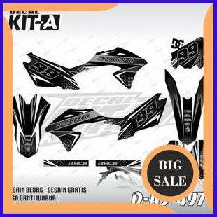 Decal KLX 150 BF MOTIF ABSTRAK PUTIH HITAM D-A3-497 1M4R23 sparepart