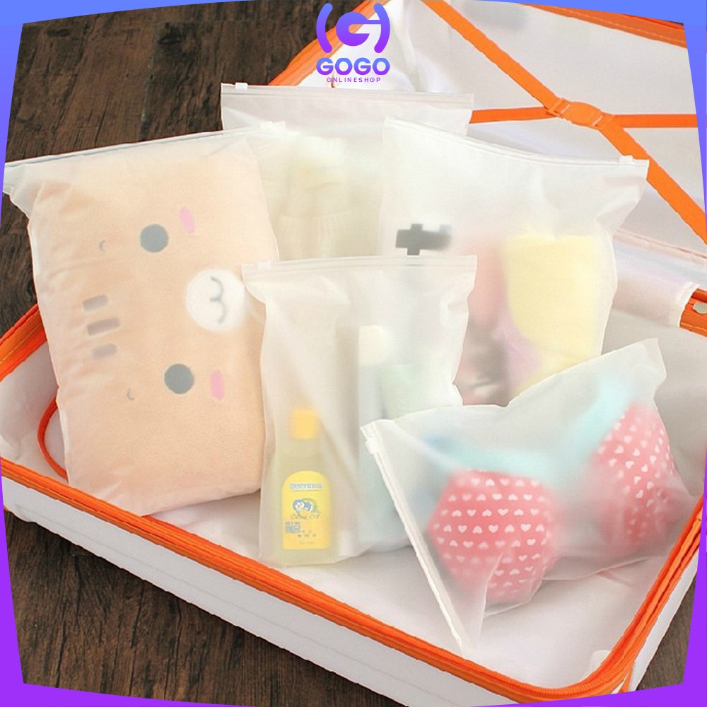 GOGO-C33 Ziplock Bag Polos Travel Pouch Tas Penyimpanan Pakaian Anti Air / Tas Make Up Tas Kosmetik Serbaguna Pouch Zip Lock Organizer Bag