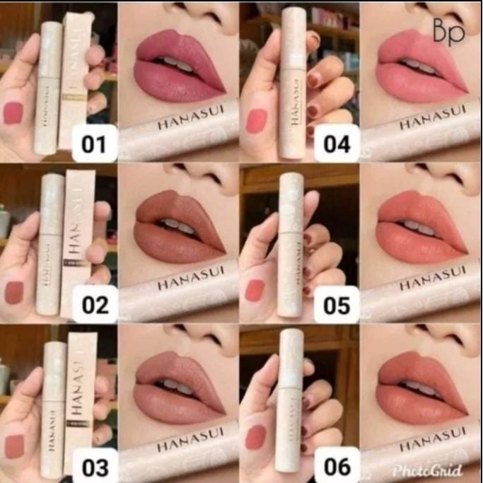 hanasui mattedorable lip cream boba lip tint 4 gr 100% original lipstik