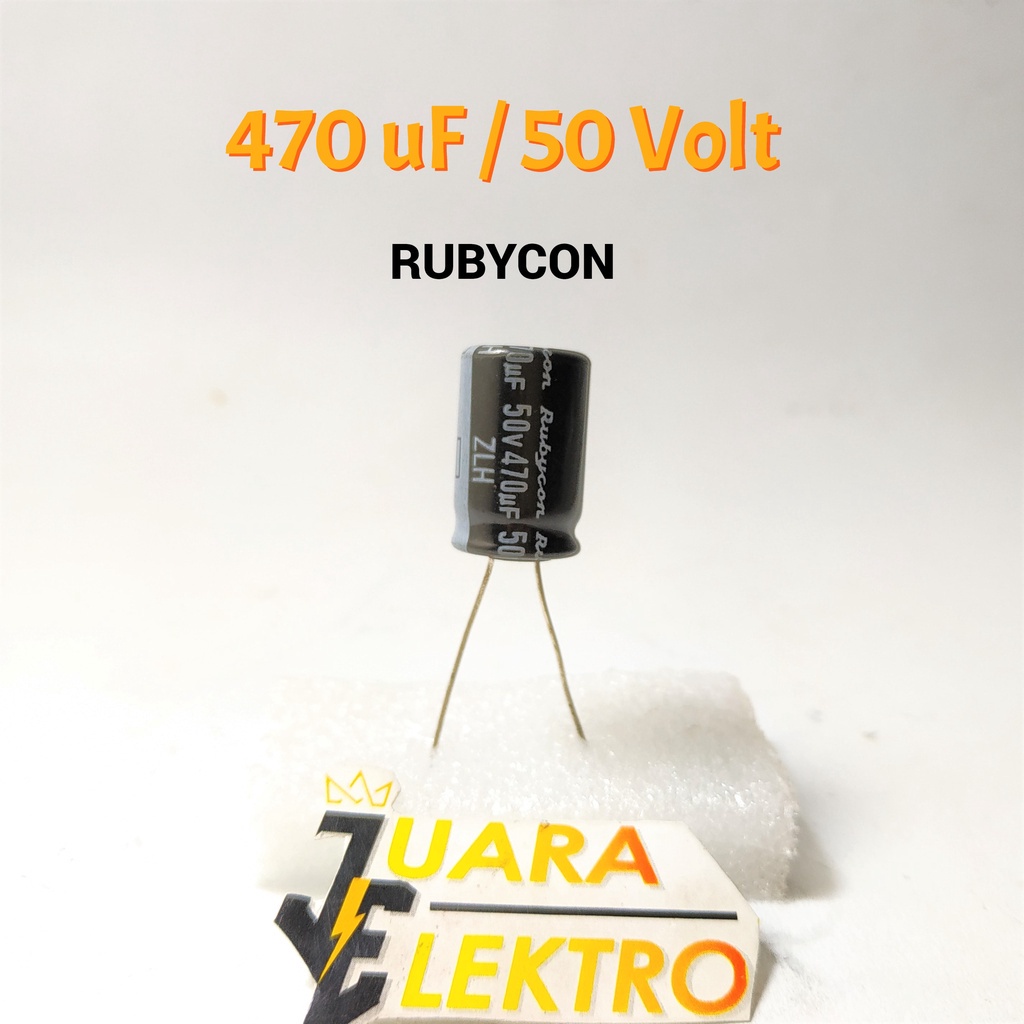 RUBYCON KAPASITOR ELCO 470uF / 50V (1 Pcs) | Capasitor Elko 470 uF/50 Volt