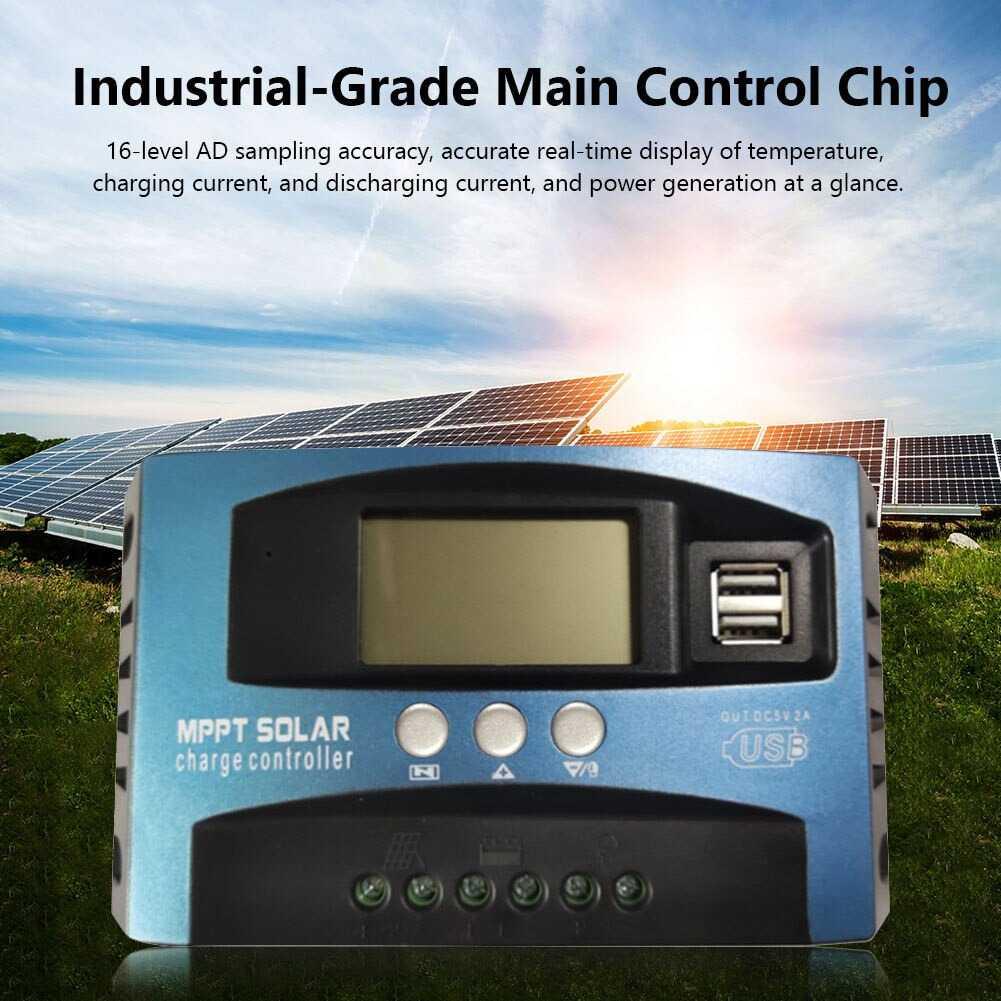 MPPT Solar Charger Controller Regulator Dual USB LCD 12/24V 30A/60A - MPS36 - Blue