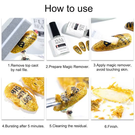 FULL BEAUTY MAGIC REMOVER Gel Polish Magic Remover PENGHILANG CAT KUKU KUTEX NAIL GEL POLISH MAGIC REMOVER - Nail ART) MENICURE