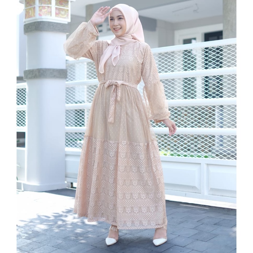 Dress Brokat Remaja Terbaru Dres Kondangan Seragaman Pernikahan Lebaran Terbaru Gamis Pesta Venna Dress Tile Full Puring Muslimah Natasha Maxy Natasya Dress Gamis Warna Hitam Putih Lavender Brown Millo Dusty Rose Muslimah Baju Lebaran Terbaru Grosir Murah