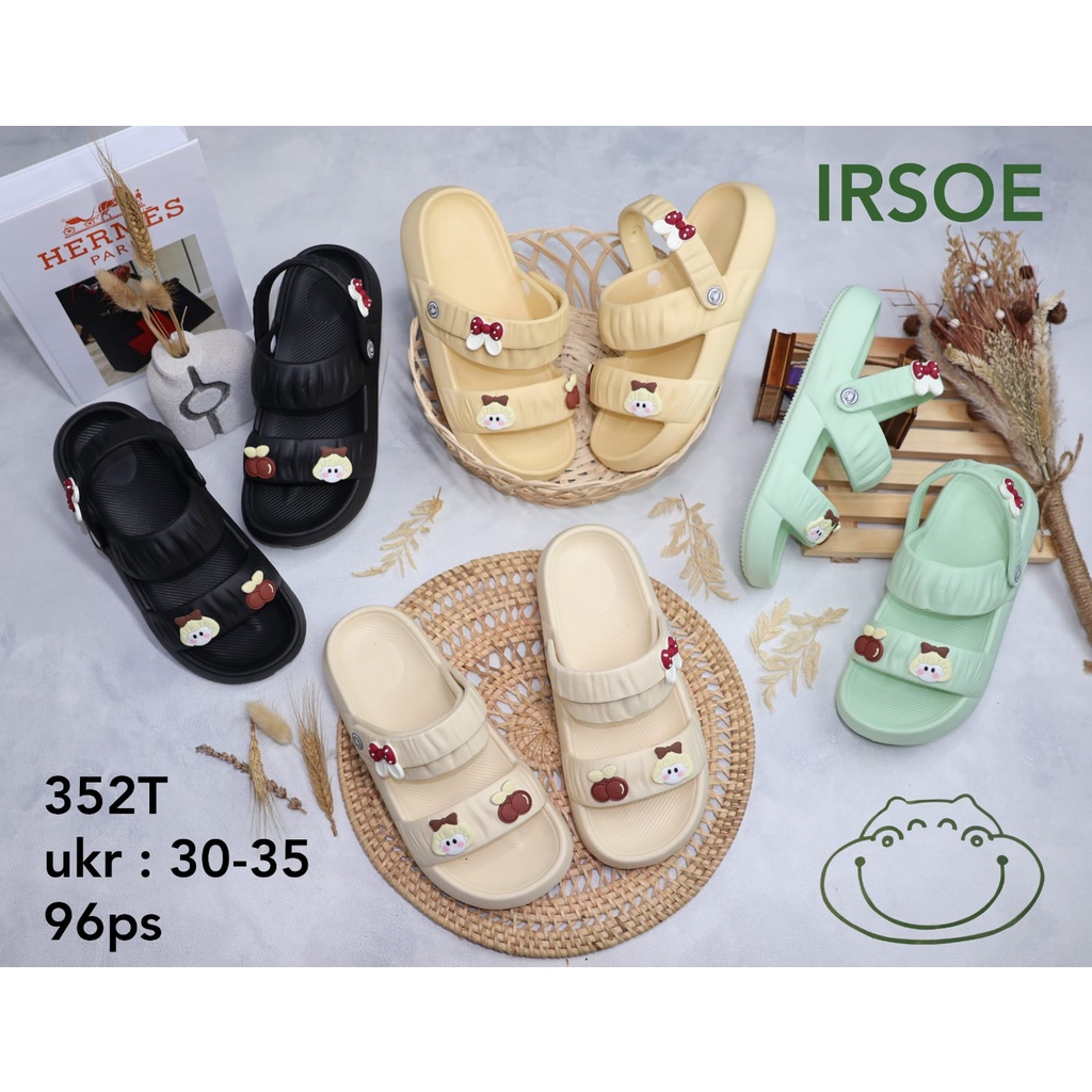 SANDAL SLIP ON BAN DUA TALI BELAKANG UKURAN TANGUNG IRSOE 352T UKURAN 30-35