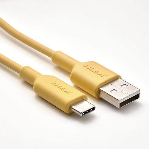 SITTBRUNN Usb-a ke usb-c, kuning muda, 1 m