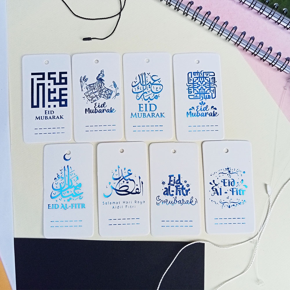 

( 20 PCS ) HANGTAG/LEBARAN/IDULFITRI/PARCEL/HAMPERS/KADO/UCAPAN/STAMP/METALIK/HOTPRINT/POLLY/GOLD/BLUE/SATUAN HARGA SATUAN,MINIMAL ORDER 8 PCS /SATU SET