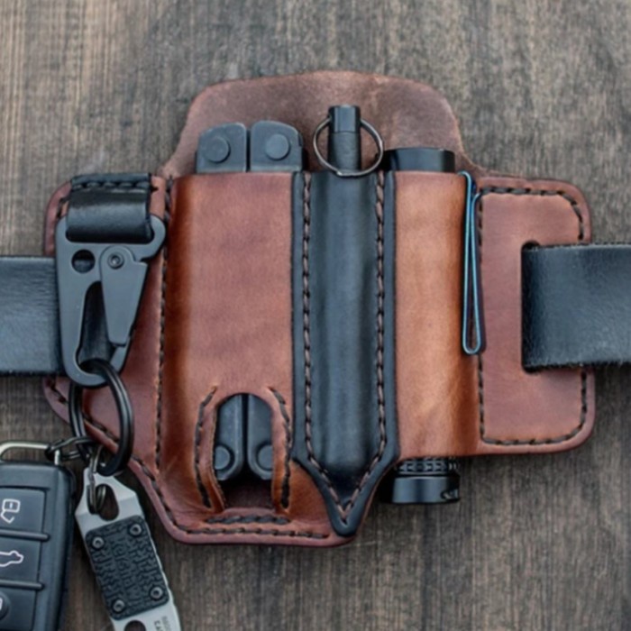 Terlaris Import Holster Pouch Pocket Belt Pu Leather Kantong Sabuk Multitools