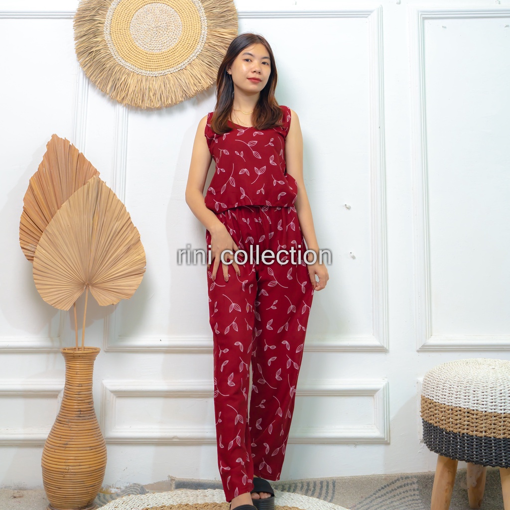 Jumpsuit Cipir Panjang Bunga