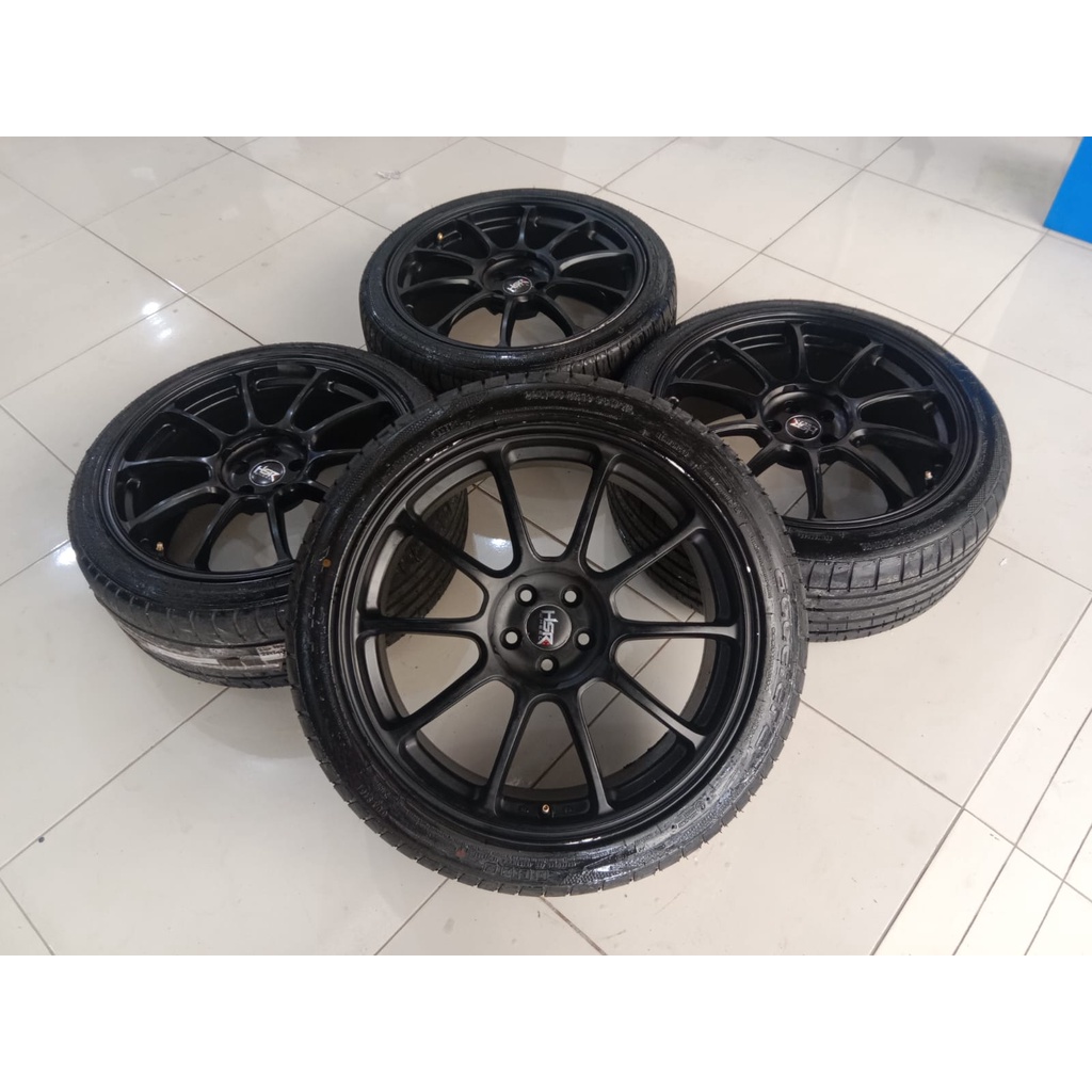 Velg Racing Seken HSR ZICO Ring 19 Hole 5X114,3 BLACK + Ban Accelera 225 40 R19-225 45 R19 Untuk Mob