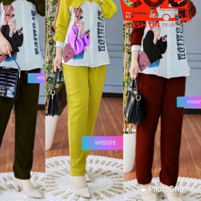 Original MINIGO Set Crinkle Printing Sablon - Setelan Crinkle Sablon Oversize LD 110 / One Set Minig