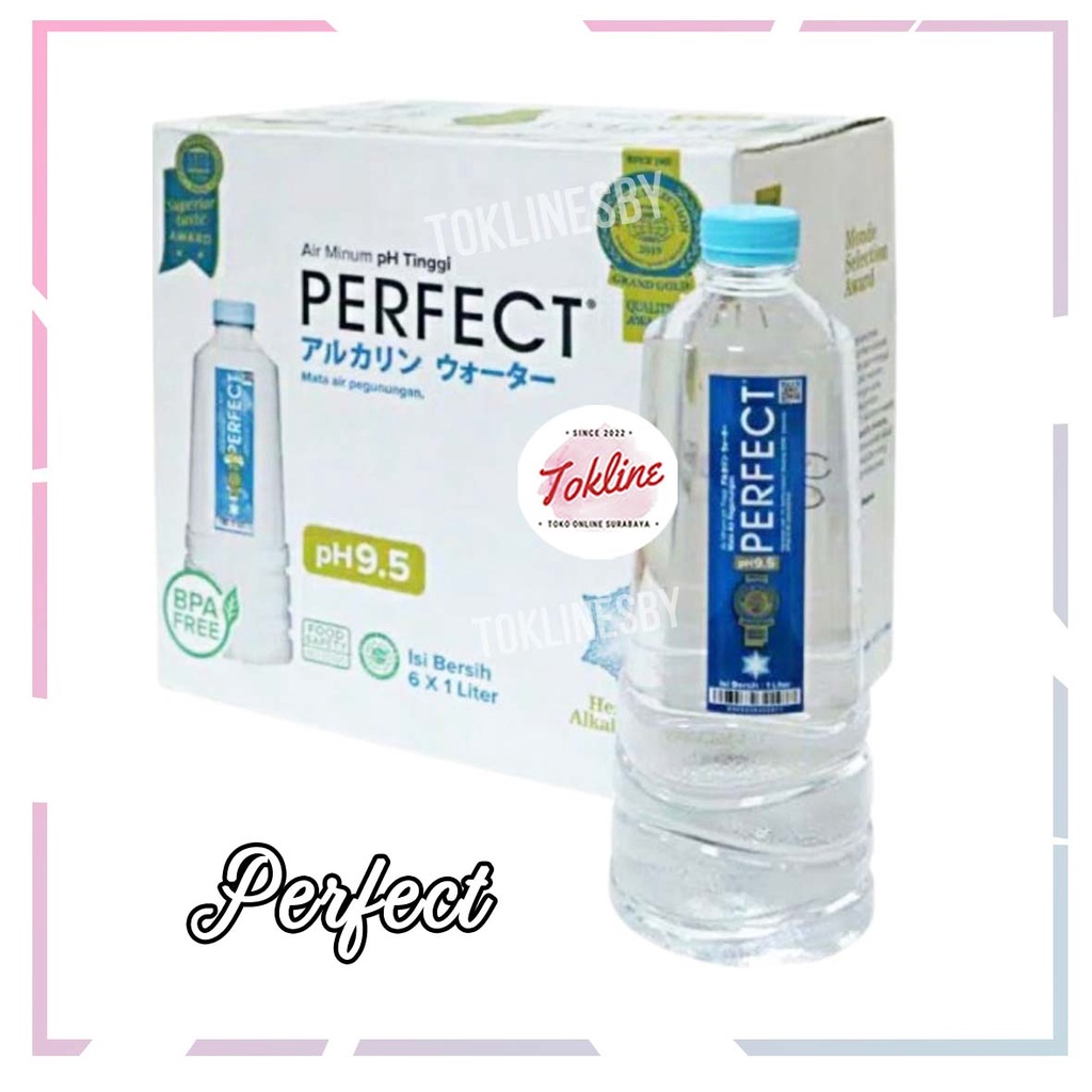 

[ 1 KARTON ISI 6 ] PERFECT ALKALINE WATER AIR MINERAL 1 LITER / 1L pH 9.5