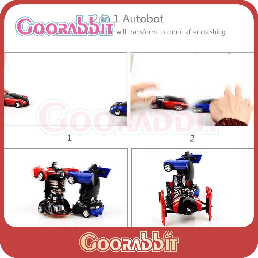 2 IN 1 Mainan Robot Deformation Mini Bahan Plastik Untuk Anak Laki-Laki