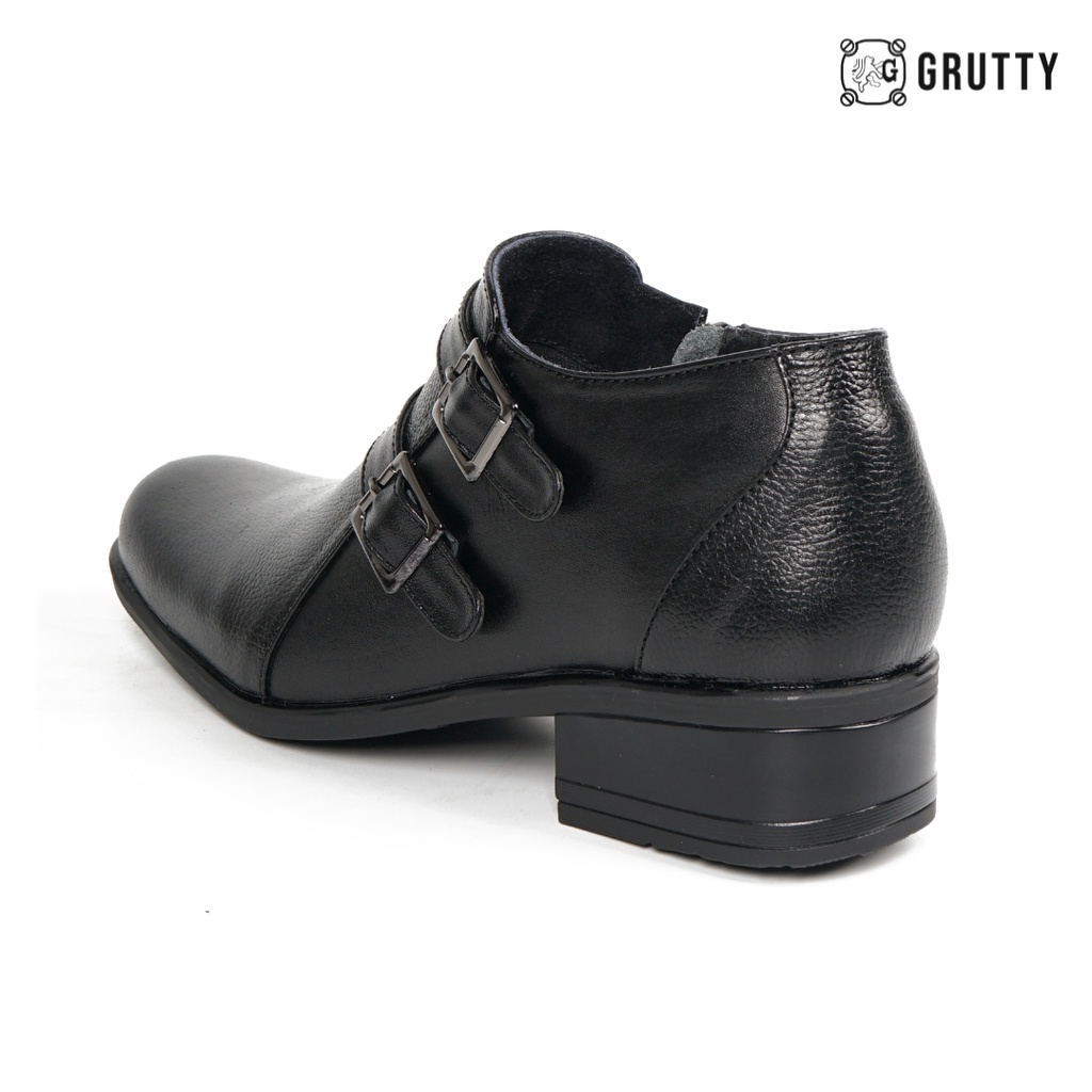 Sepatu Wanita Boots Pendek Hak 3cm Pantofel PDH Hitam Resleting