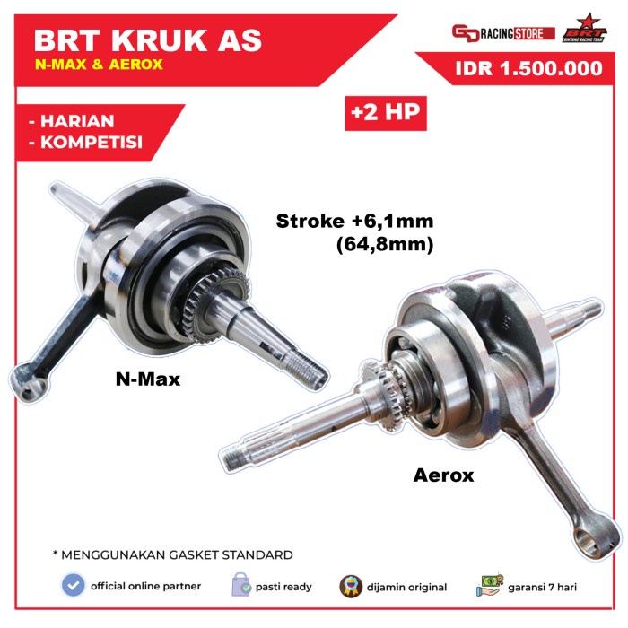 PROMO BEBAS 3-KRUK AS BRT MURAH-KRUK AS AEROX-CRANKSHAFT BRT-BANDUL BR