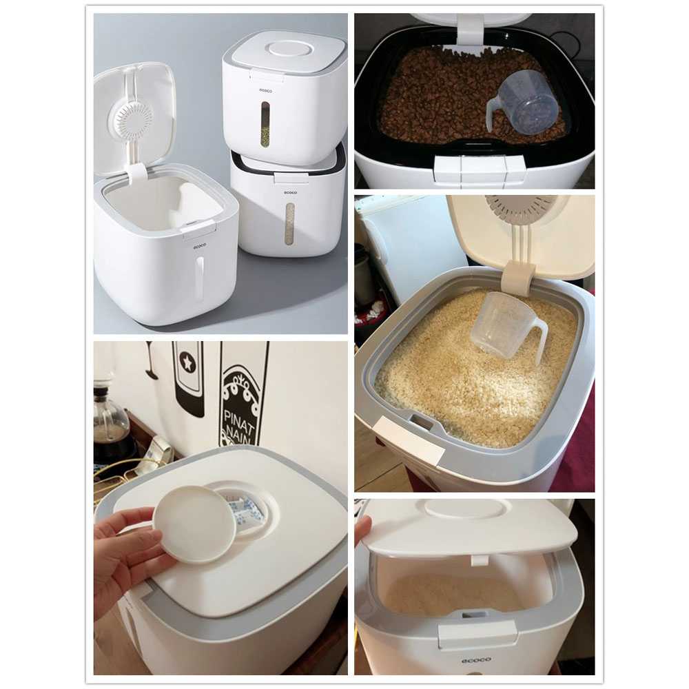 (BISA COD) FTIHSHP Ecoco Wadah Penyimpanan Beras Moisture Proof Rice Container 10KG - E2005