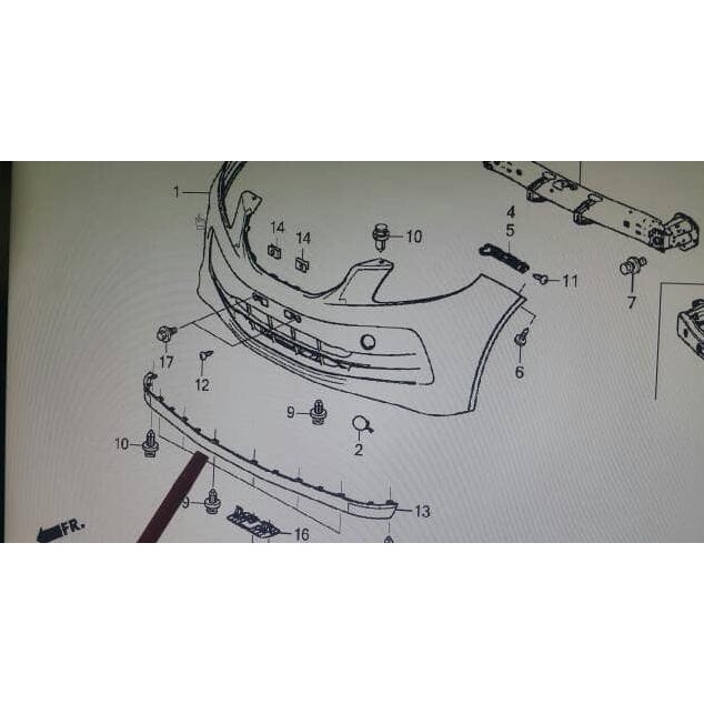 Karet Lidah / Spoiler Bumper Depan Brio