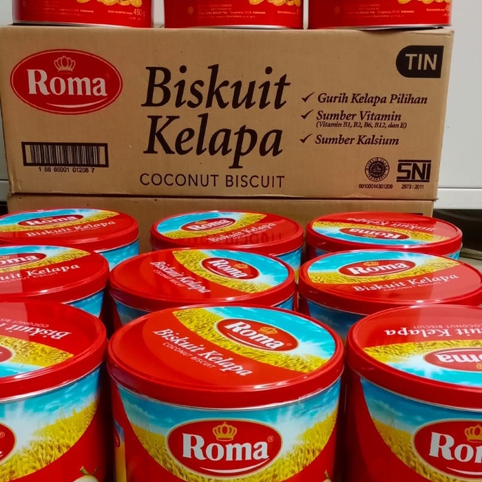 Roma biscuit kelapa kaleng 345gr