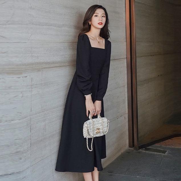 BEST PRODUCT Korea Dress Vintage Long Sleeves Maxi Dress Import Party Dress