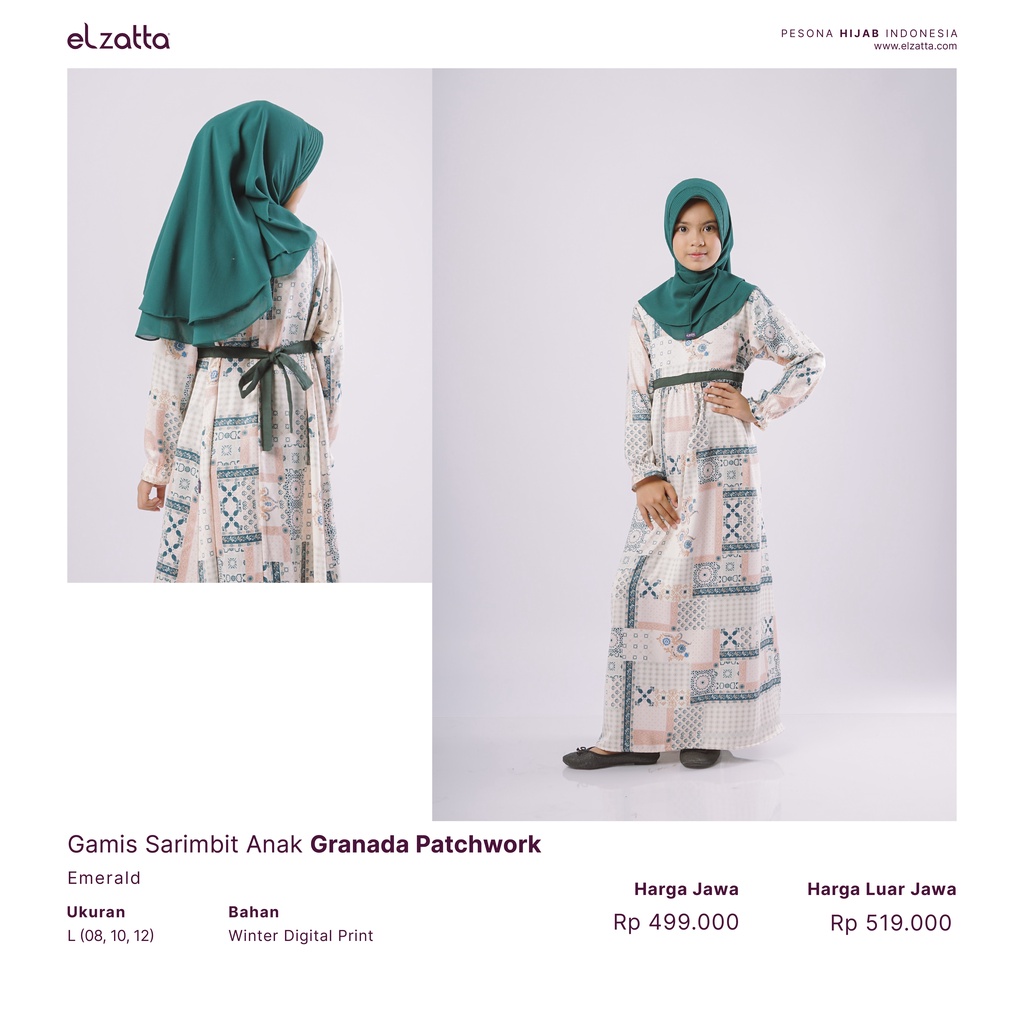 GAMIS SARIMBIT ANAK GRANADA PATCHWORK GAMIS TERBARU SARIMBIT ELZATTA 2023