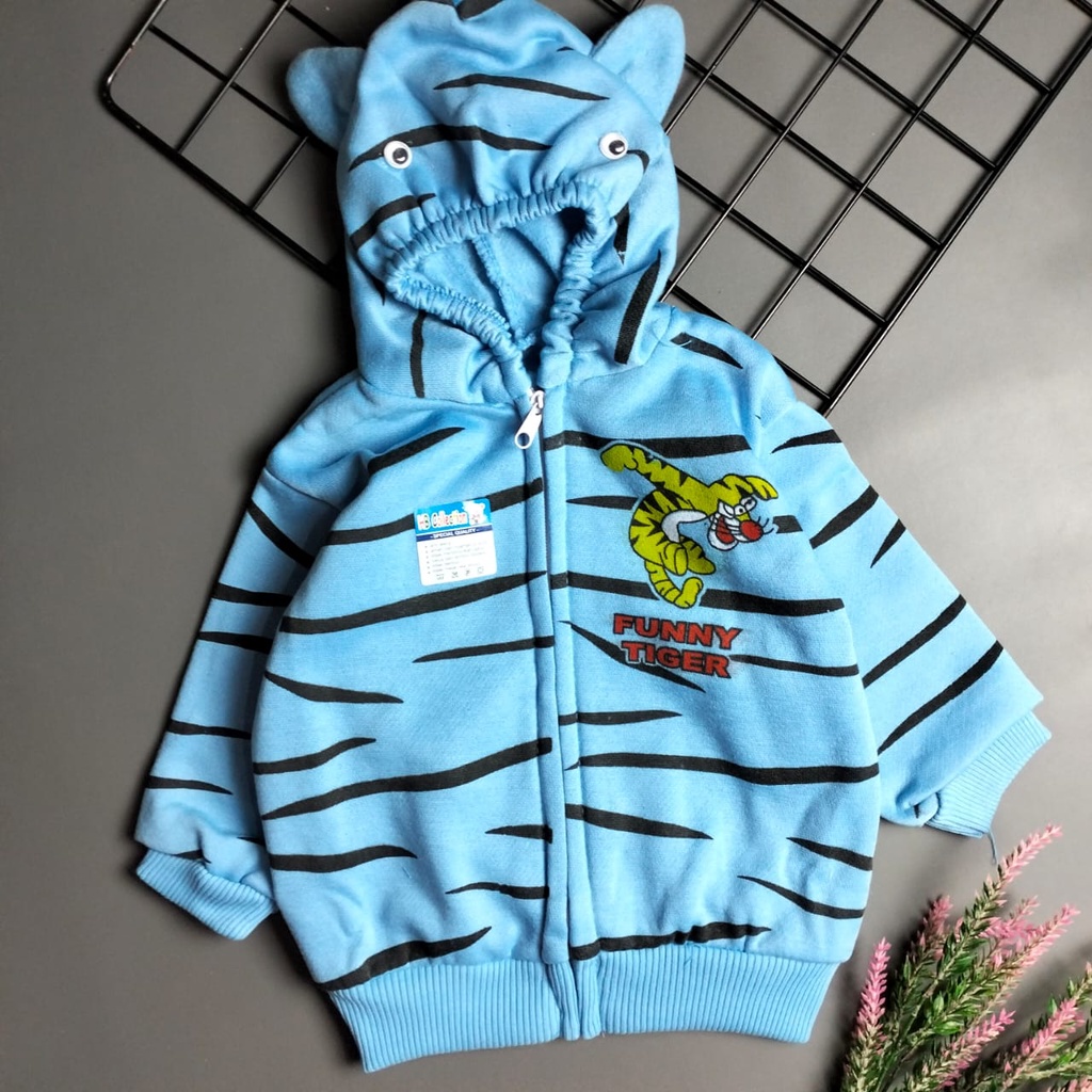 jacket hoodie bayi 3-12 bulan motif girrafe