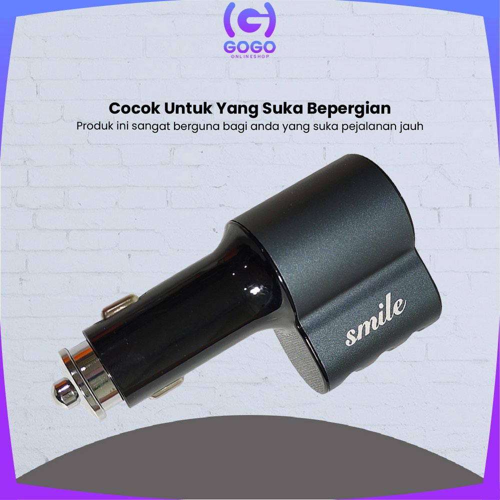 GOGO-C821 Car Charger 3 USB Ports Universal Fast Charging Socket Adaptor / Colokan Phone Charger Mobil Triple USB