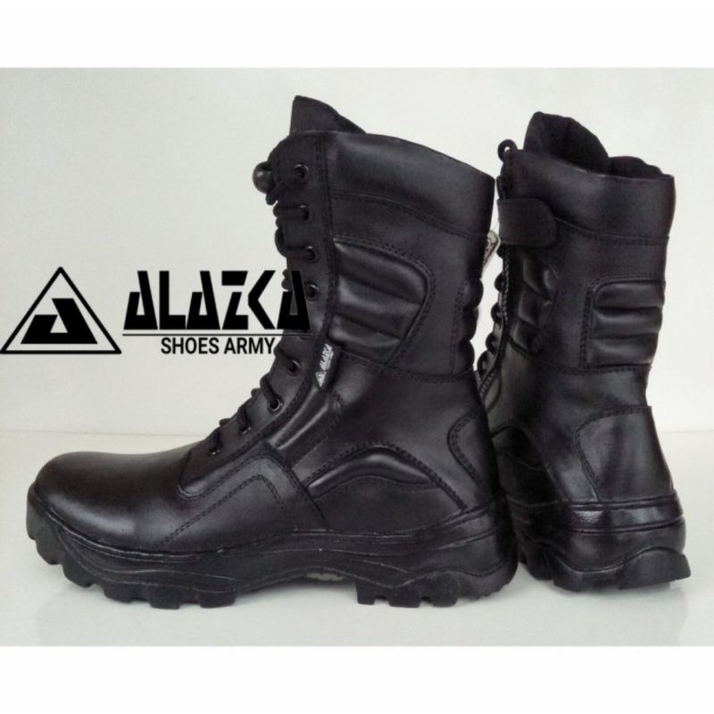 SEPATU PDL TNI, SCURITY MEREK ALAZKA KULIT DJR