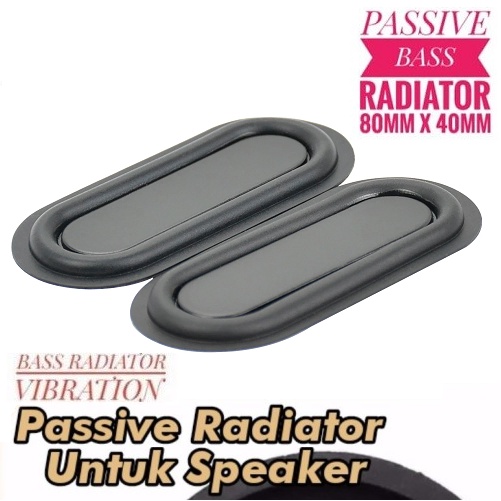 2 Pcs Bass Speaker Passive 8x4cm Radiator Bass Metal Rubber Vibration 80x40mm Pasif Penguat Bass Spi