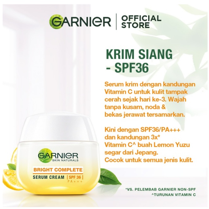 Garnier Bright Complete - Day and Night Cream Skincare Krim Pagi dan Malam Moisturizer