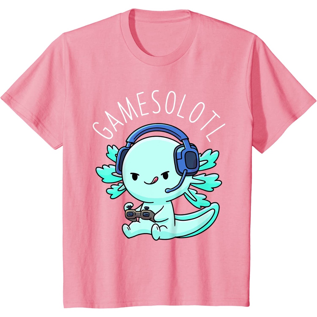 Baju anak Gamesolotl Axolotl Gamer Anime Gifts Kawaii Boys Girls T-Shirt baju anak murah Fashion Bay