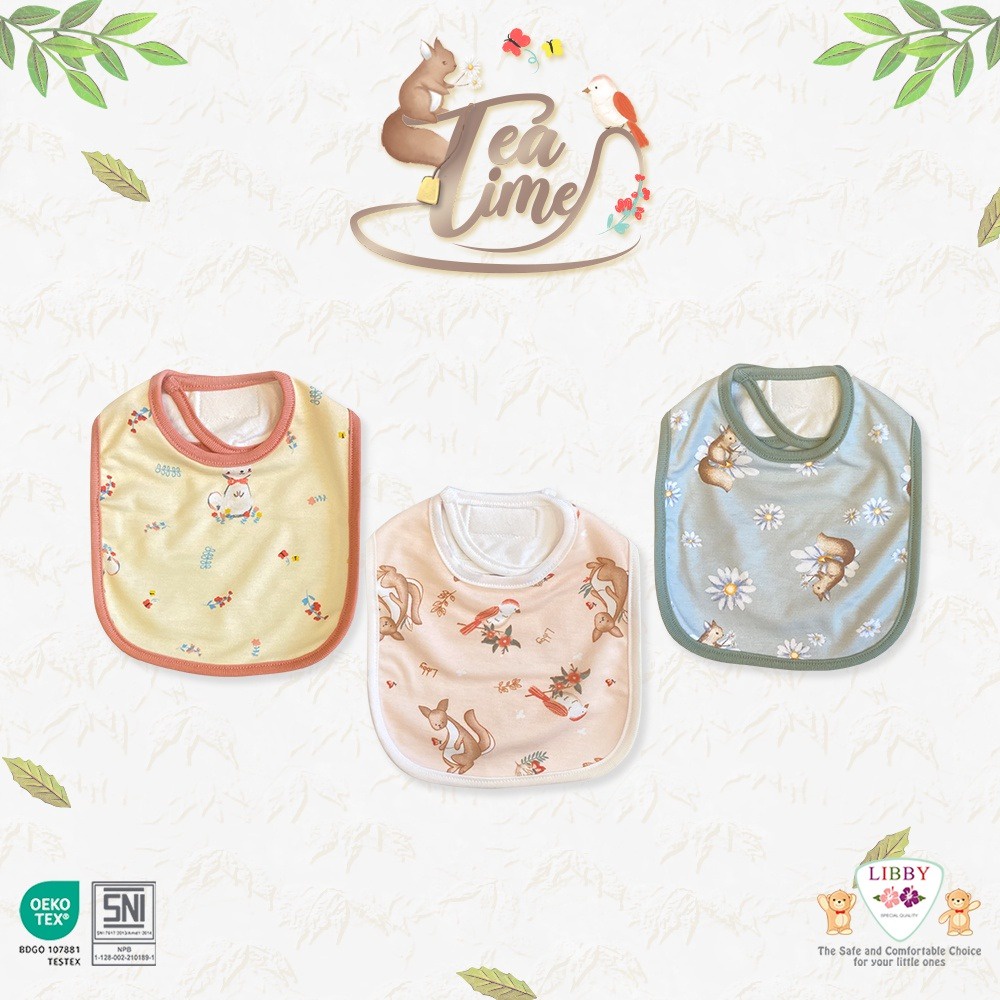 Libby Slaber Full Print / RIB - Tea Time Series (3 Pcs) Celemek Bayi