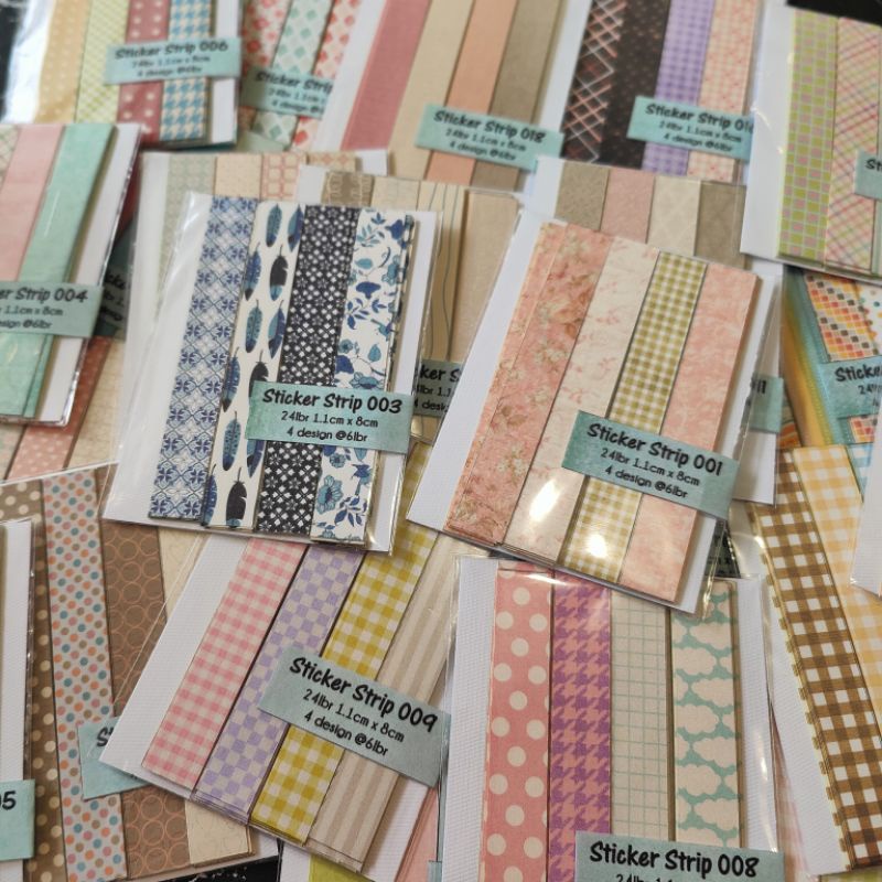 

berrybunch.id sticker strip motif polos hiasan bujo jurnal jurnaling scrapbook