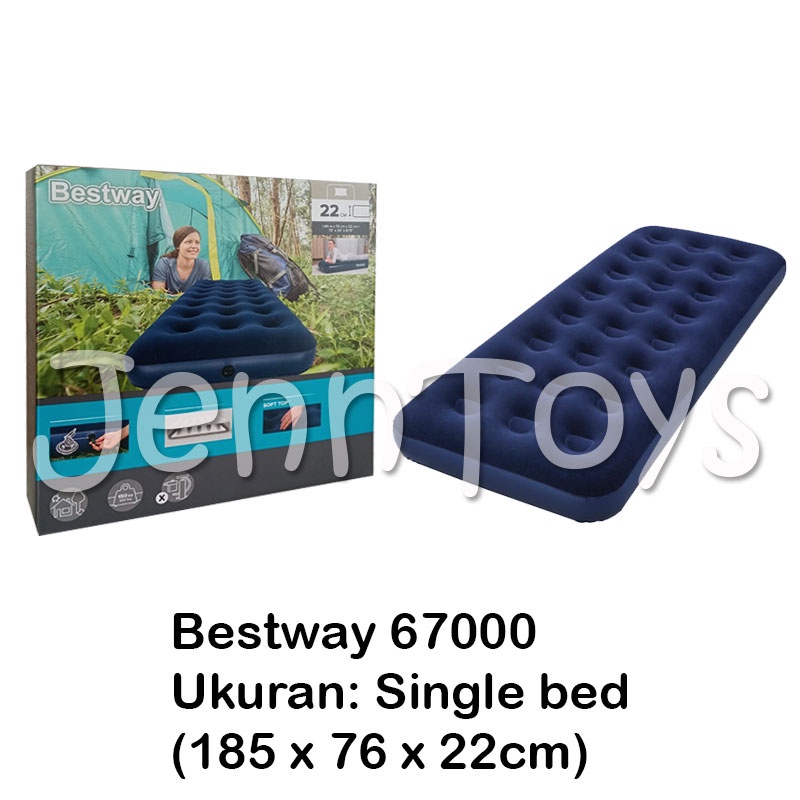 JennToys - Bestway 67000 Kasur Tiup Kasur Angin Flocked Single Air Bed