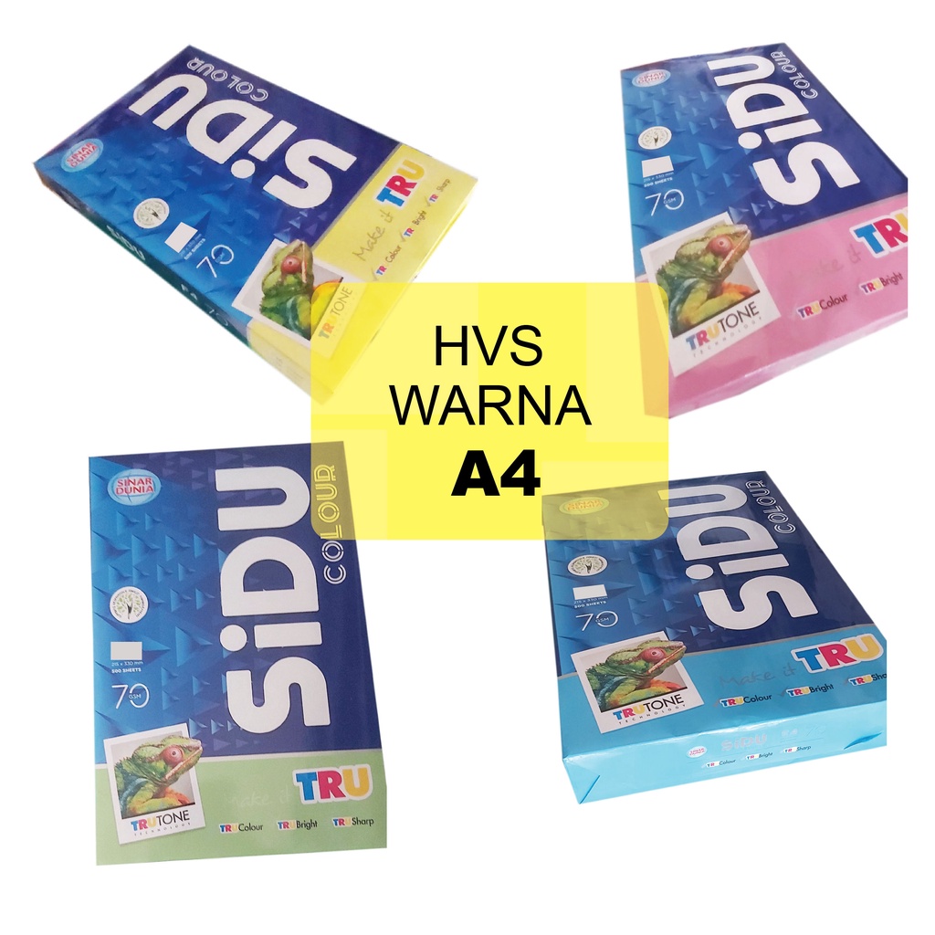 

Kertas HVS Warna A4 70 Gsm SIDU