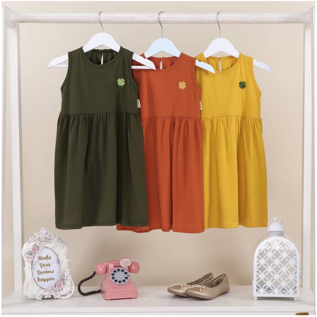 DRESS ANAK PEREMPUAN NARA LOGO BORDIR / DRESS NARA PREMIUM / DRESS NARA 1-5 TH