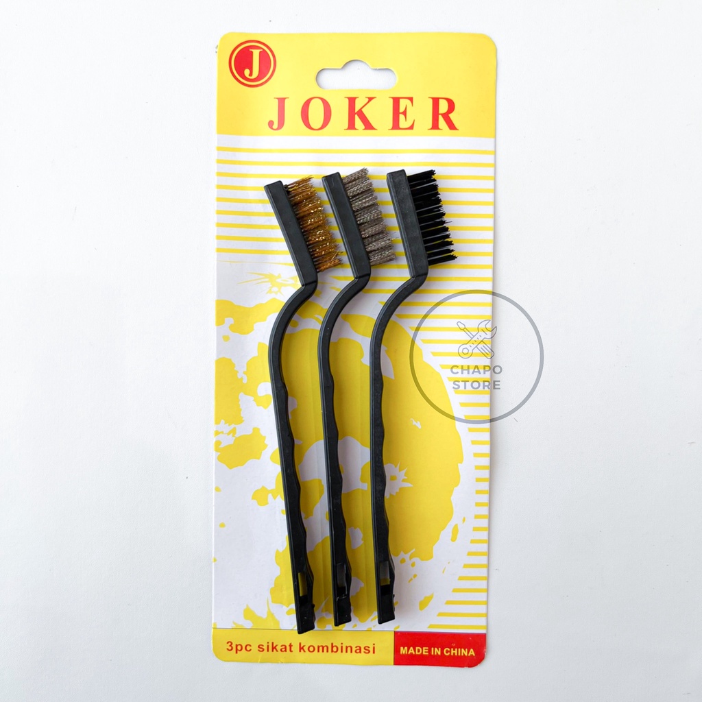 Sikat kawat mini set 3pcs 3 in 1 joker