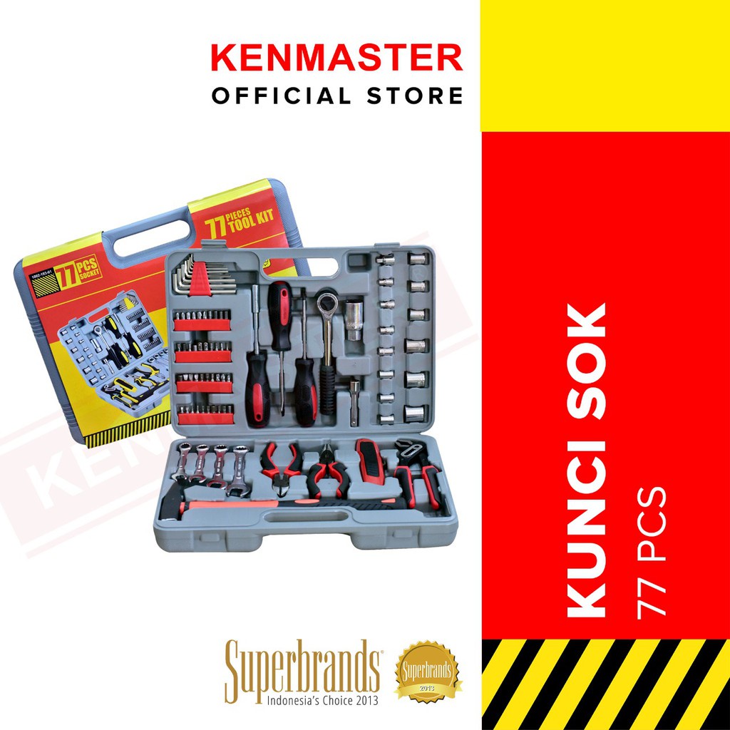 Kenmaster , 110 PCS  ,  77 PCS ,Tool Kit   , Kunci Sok - Socket