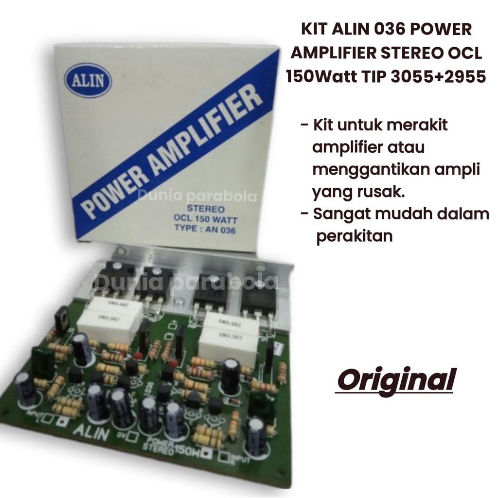 Kit power amplifier stereo ocl 150 watt Alin 036 Tip 3055 + Tip 2955