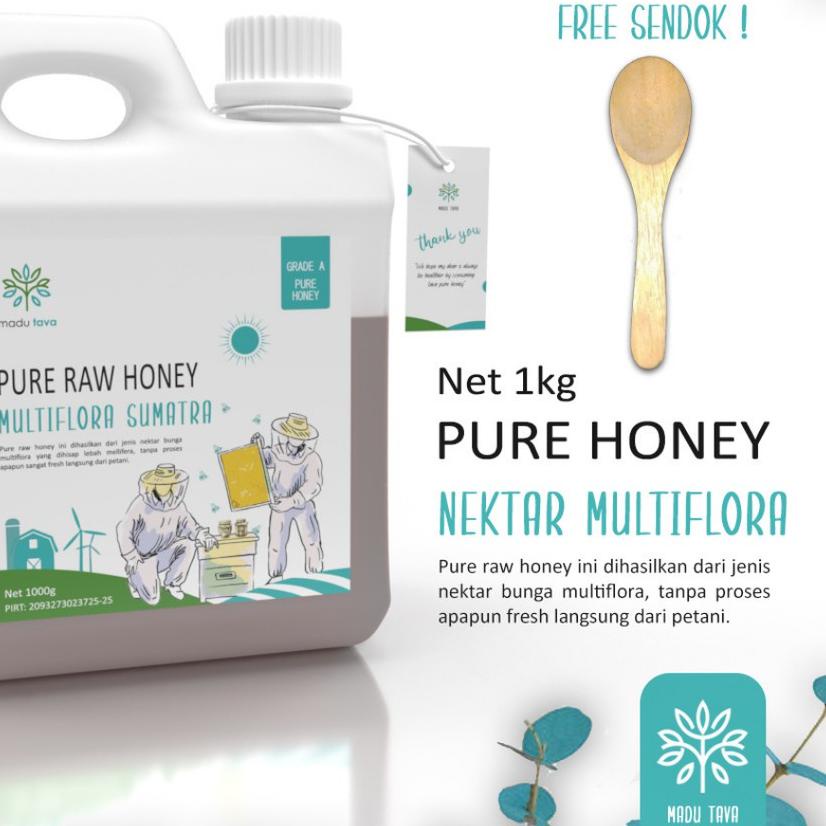 

♖ Murni Asli 1kg Tava Grade A Nektar Multiflora Java 100% Alami Pure Natural Raw Honey ➹