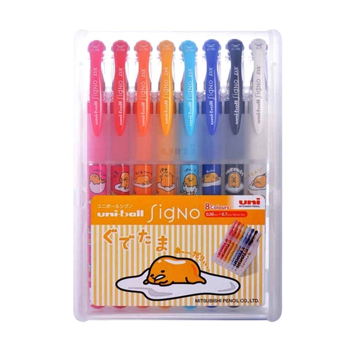 

SET SIGNO GUDETAMA UM-186U-8C 0.38MM ISI 8 PULPEN ANTI LUNTUR LUCU