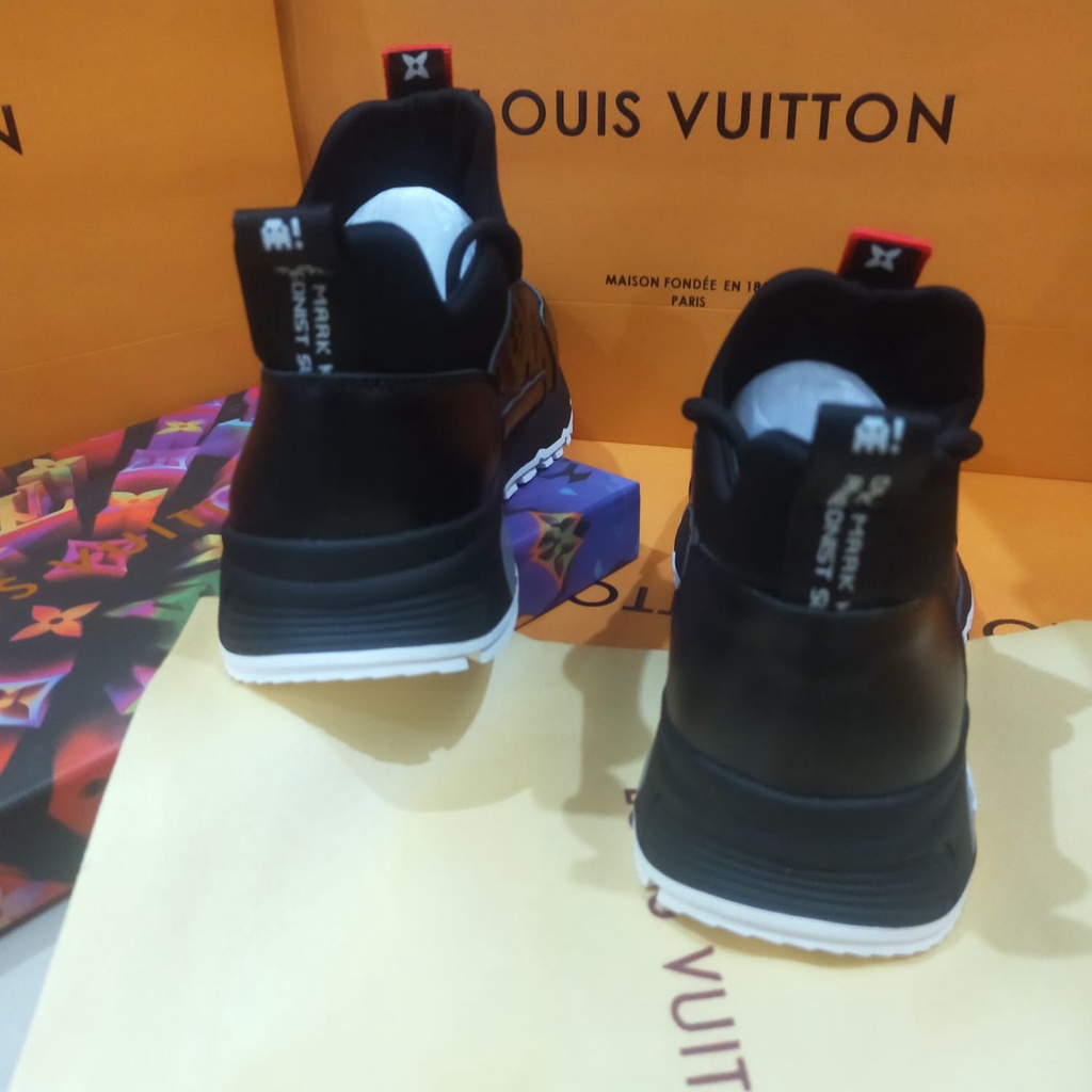 lv sneaker mirror quality sepatu pria kulit shoes cowo high end slip on tanpa tali