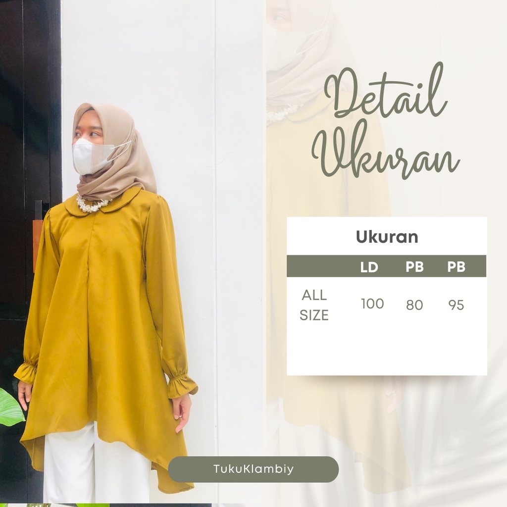 TUKUKLAMBIY ATASAN WANITA TUNIK UNTUK KERJA HARIAN &amp; KONDANGAN - SIMPLE &amp; ELEGANT KOREAN STYLE -