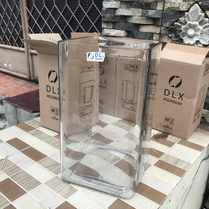 pot bunga kotak kaca tinggi 24cm kaca tebal vas bunga best seller