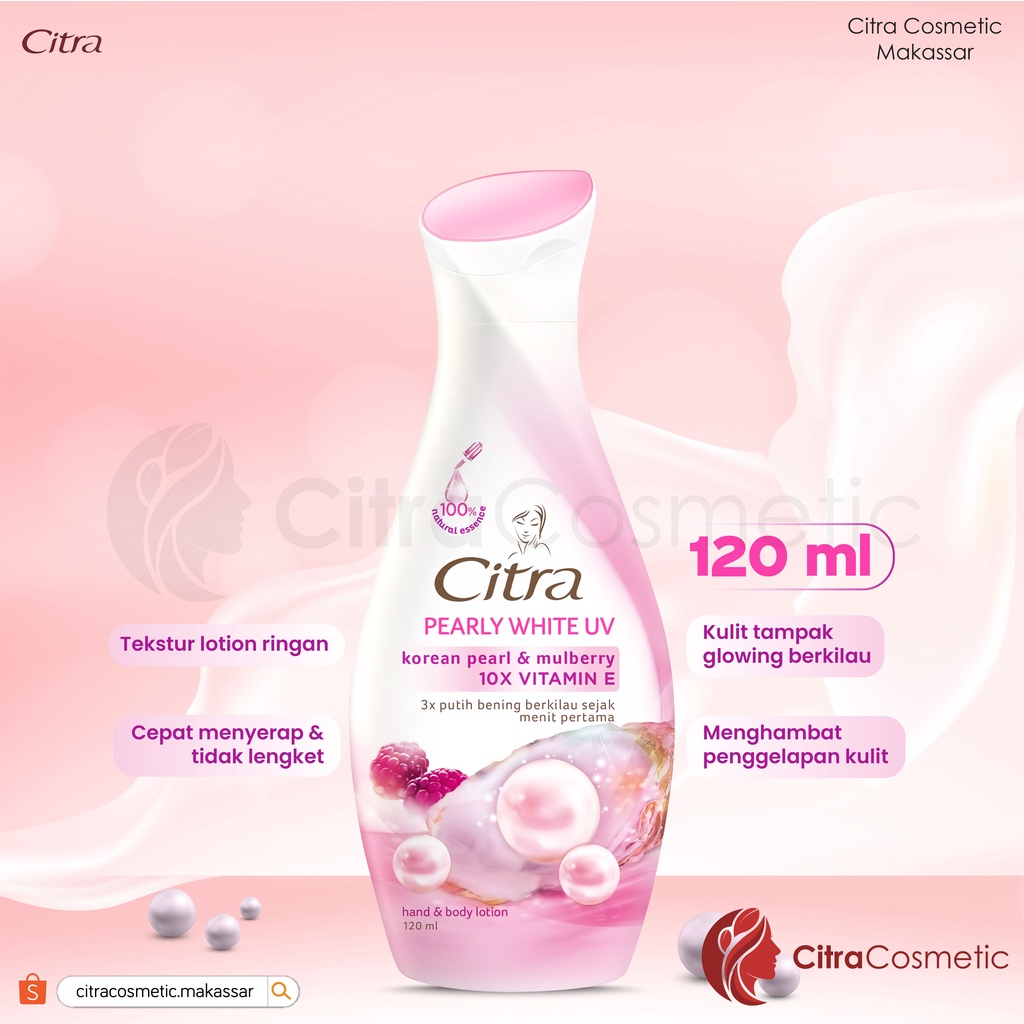 Citra Hand Body Lotion Pearly White Uv Rl 380 Ml | 120 Ml