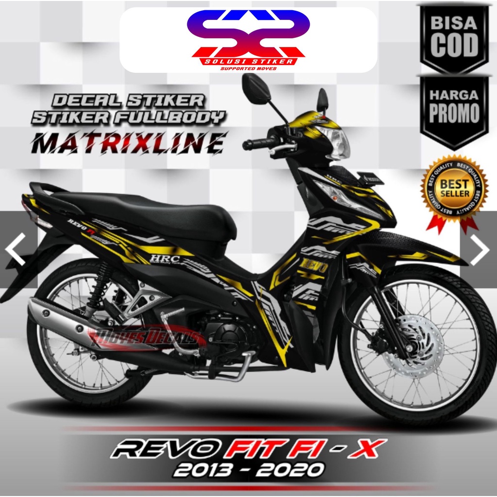 Decal Stiker Full Body Revo Fit - Decal Revo FI - Stiker Revo - Striping Revo Fit FI Motif Kuning  R